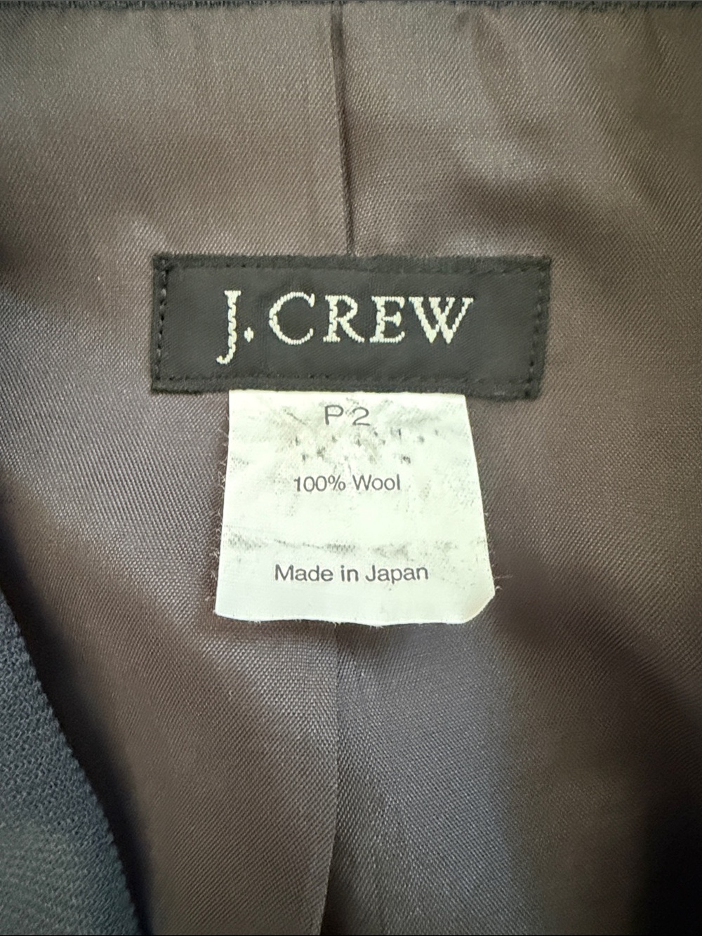 J.Crew 100% Wool Slate Gray 3-Button Single Breasted Blazer P2 Petite 2 - Picture 3 of 7